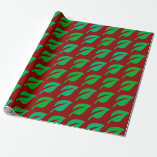 Papel De Regalo Patrón de hoja verde moderna