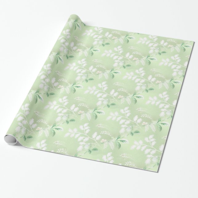 Papel De Regalo Patrón de hojas (Desenrollado)
