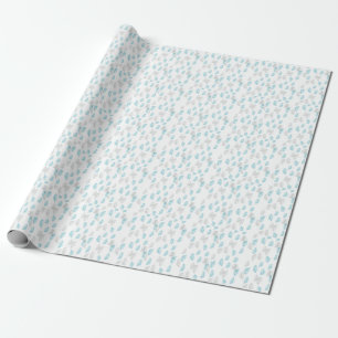 Papel De Regalo Patrón de hojas azules y grises