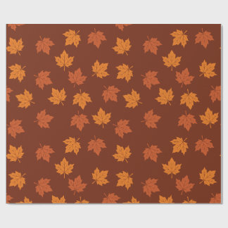 Papel De Regalo Patrón de hojas de arce de naranja otoño sin foco