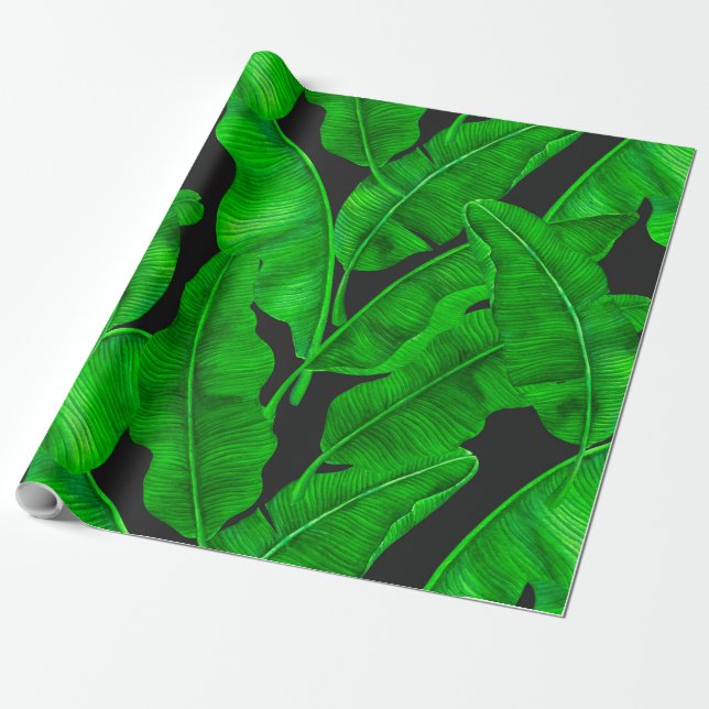 Papel De Regalo Patrón de hojas de banano (Desenrollado)