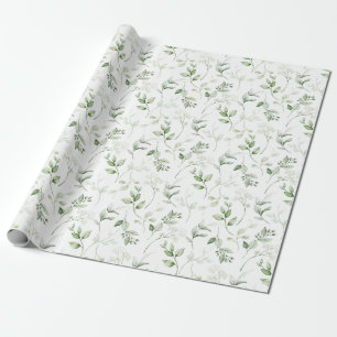Papel De Regalo Patrón de hojas de bosque natural de acuarela rusa