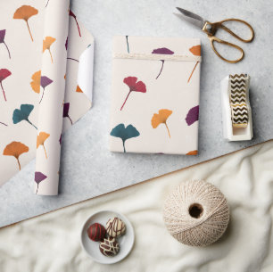 Papel De Regalo Patrón de hojas de Ginkgo Color de agua Caída Colo
