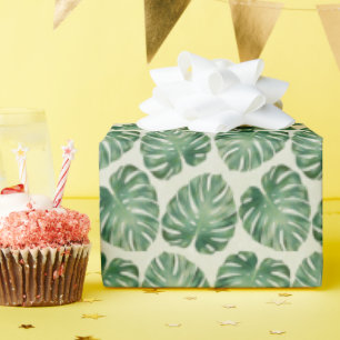 Papel De Regalo Patrón de hojas de monstera tropical verde