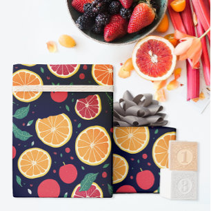 Papel De Regalo Patrón de hojas de Naranja grapefruit de cítricos 