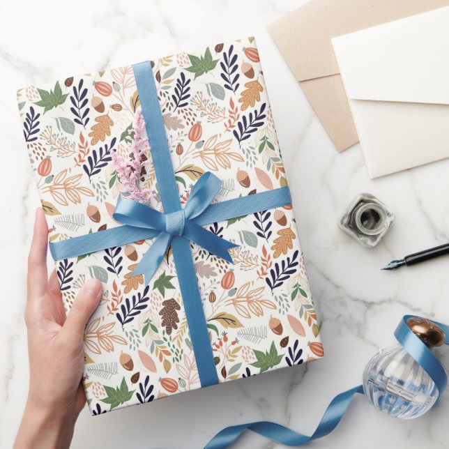 Papel De Regalo Patrón de hojas de otoño (Regalar)