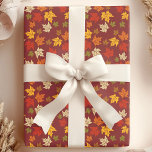Papel De Regalo Patrón de hojas de otoño<br><div class="desc">Perfecto para dar ese toque final a tus regalos y es genial para cumpleaños,  Navidad,  aniversarios o bodas. Hermosos patrones de diseño de papel de regalo modernos y trendy de Printable Pretty.</div>