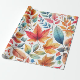 Papel De Regalo Patrón de hojas de otoño coloridas