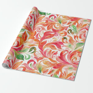 Papel De Regalo Patrón de hojas de paisley coloridas de inspiració