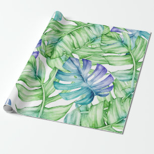 Papel De Regalo Patrón de hojas de palma tropicales