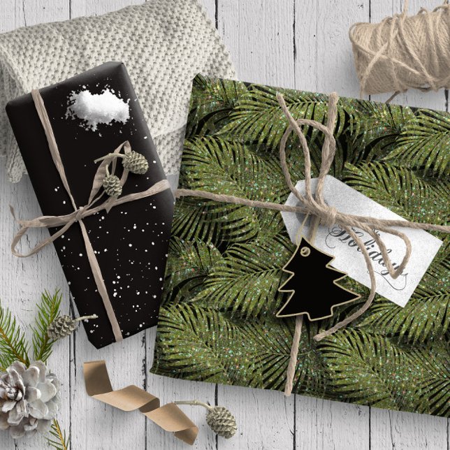 Papel De Regalo Patrón de hojas de palmas esparkling ID831 verde (Subido por el creador)