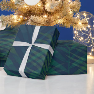 Papel De Regalo Patrón de hojas de palmas verdes oscuras 