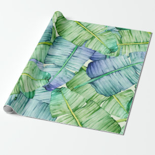 Papel De Regalo Patrón de hojas de plátano tropicales