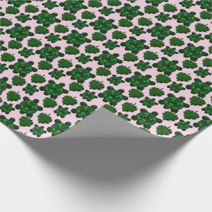 Papel De Regalo Patrón de hojas de tortuga linda y monstera