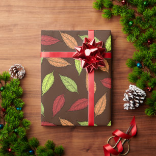 Papel De Regalo Patrón De Hojas, Hojas Coloridas, Hojas De Otoño