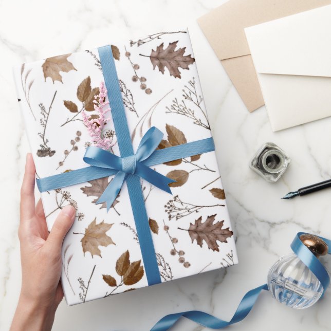 Papel De Regalo Patrón de hojas otoñales (Regalar)