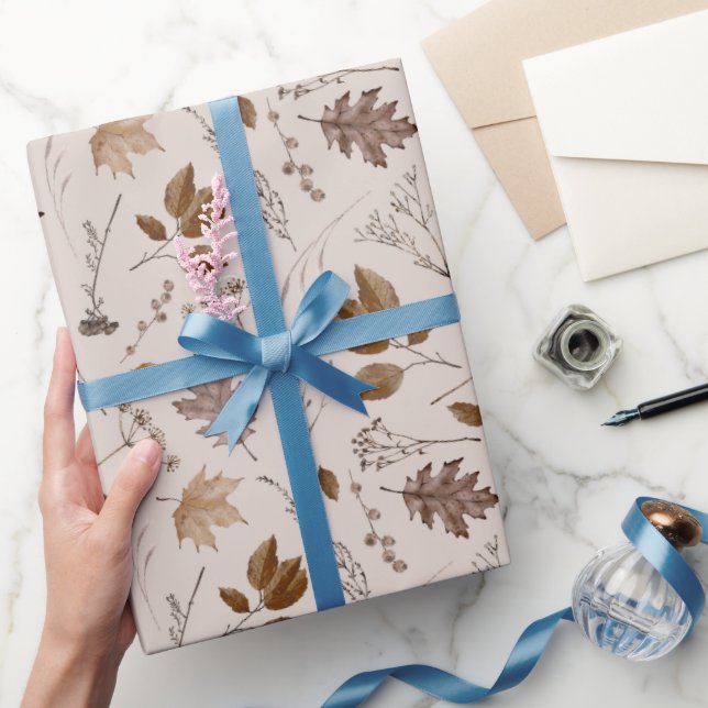 Papel De Regalo Patrón de hojas otoñales (Regalar)