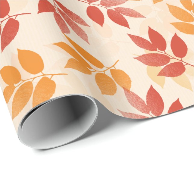 Papel De Regalo Patrón de hojas otoñales (Esquina del rollo)