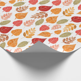 Papel De Regalo Patrón de hojas otoñales pintadas