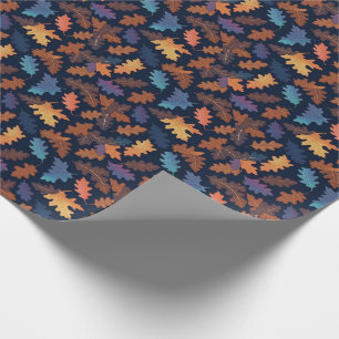 Papel De Regalo Patrón de Hojas que Caen de Otoño Naturaleza con H