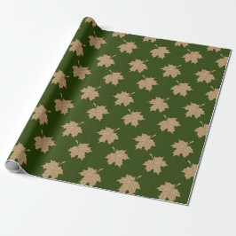 Papel De Regalo Patrón de Hojas Rústicas