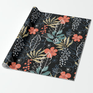 Papel De Regalo Patrón de hojas tropicales coloridas