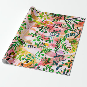 Papel De Regalo Patrón de hojas tropicales que se repite. Foto art