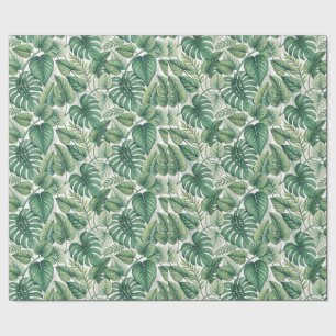 Papel De Regalo Patrón de hojas verdes