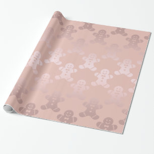 Papel De Regalo Patrón de hombre de pan de jengibre de oro de Nav
