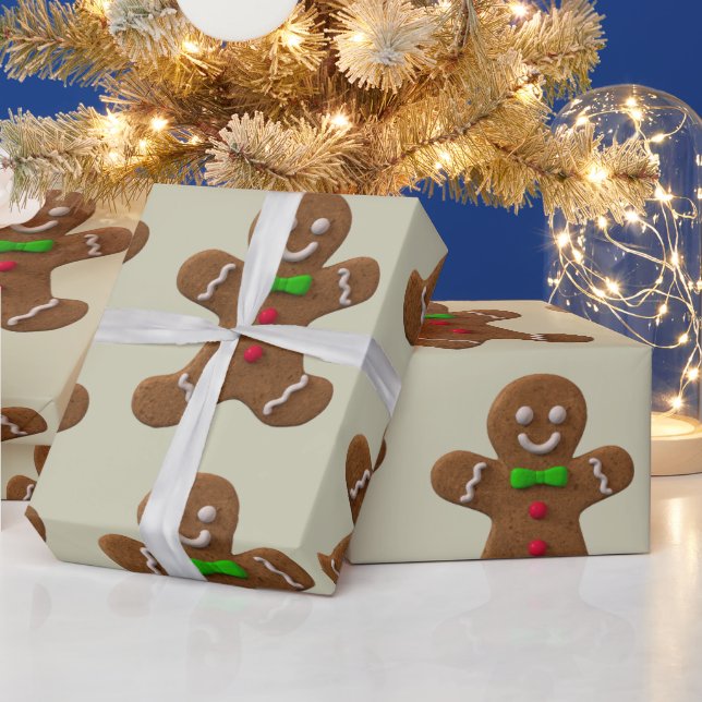 Papel De Regalo Patrón de hombres de jengibre (Vacaciones)