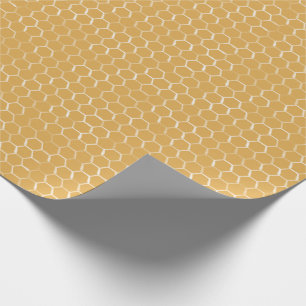 Papel De Regalo Patrón de Honeycomb dorado