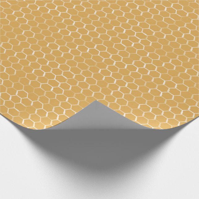 Papel De Regalo Patrón de Honeycomb dorado (Esquina)