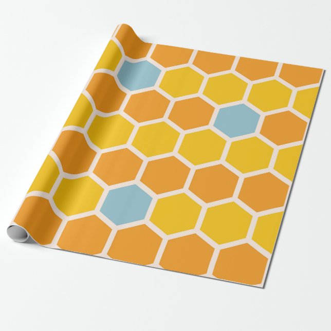 Papel De Regalo Patrón de Honeycomb geométrico (Desenrollado)