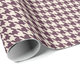 Papel De Regalo Patrón de Houndstooth de Ciruela y Crema | Clásico