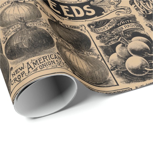 Papel De Regalo Patrón de huertos de verduras en el mercado de los (Esquina del rollo)