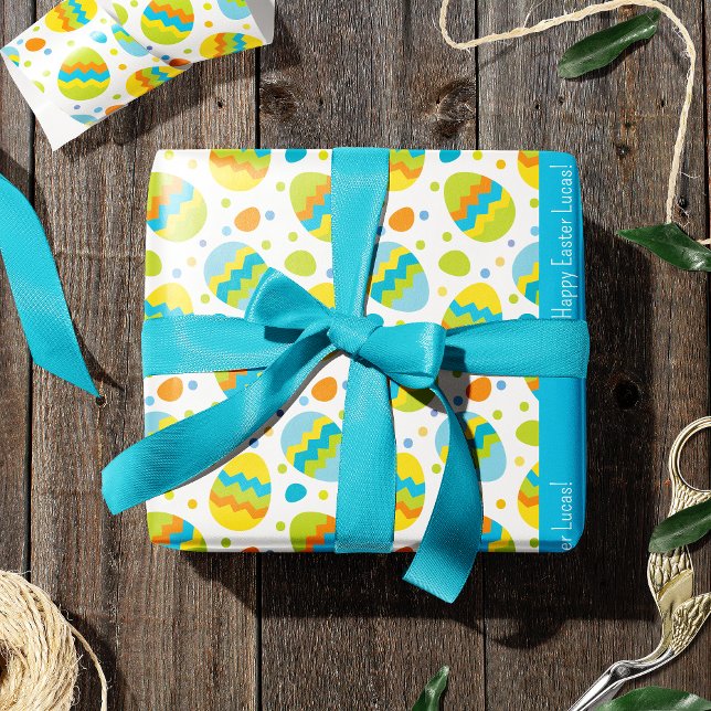 Papel De Regalo Patrón de huevo de Pascua colorido y lindo con nom (Subido por el creador)