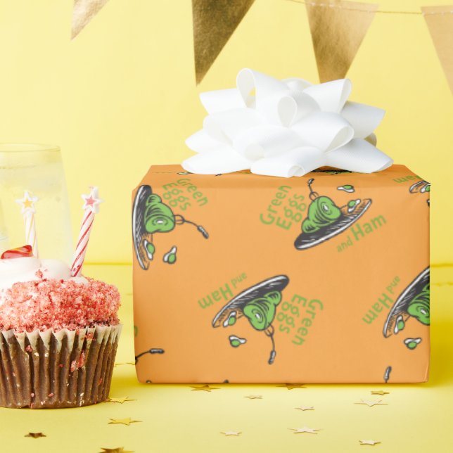 Papel De Regalo Patrón de Huevos Verdes y Jamón (Fiesta de cumpleaños )