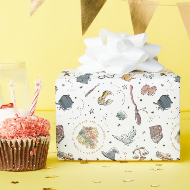 Papel De Regalo Patrón de iconos de Harry Potter - Cumpleaños (Fiesta de cumpleaños )