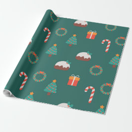 Papel De Regalo Patrón de iconos de Navidades festivos