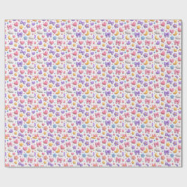 Papel De Regalo Patrón de iconos pastel de dulces lindos