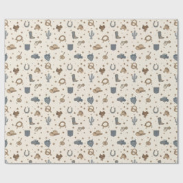 Papel De Regalo Patrón de iconos western vintage