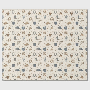 Papel De Regalo Patrón de iconos western vintage