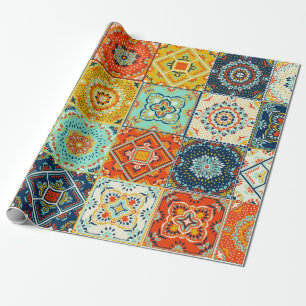 Papel De Regalo Patrón de ilustracion de mosaico de mosaico de mo