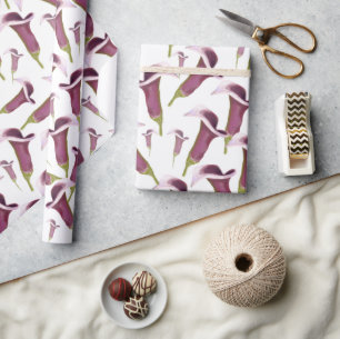 Papel De Regalo Patrón de ilustración de noche de lirio de Calla