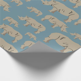 Papel De Regalo Patrón de Ilustracion rinoceronte