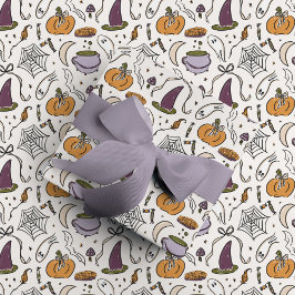 Papel De Regalo Patrón de Ilustraciones de Halloween en Cottagecor