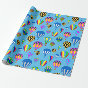 Papel De Regalo Patrón de imágenes de globos de aire caliente colo