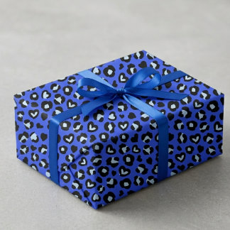 Papel De Regalo Patrón de impresión chic de leopardo azul de anima