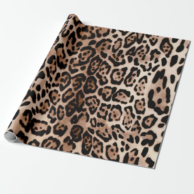 Papel De Regalo Patrón de impresión de animales en punto de leopar (Desenrollado)