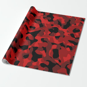 Papel De Regalo Patrón de impresión de camuflaje rojo negro